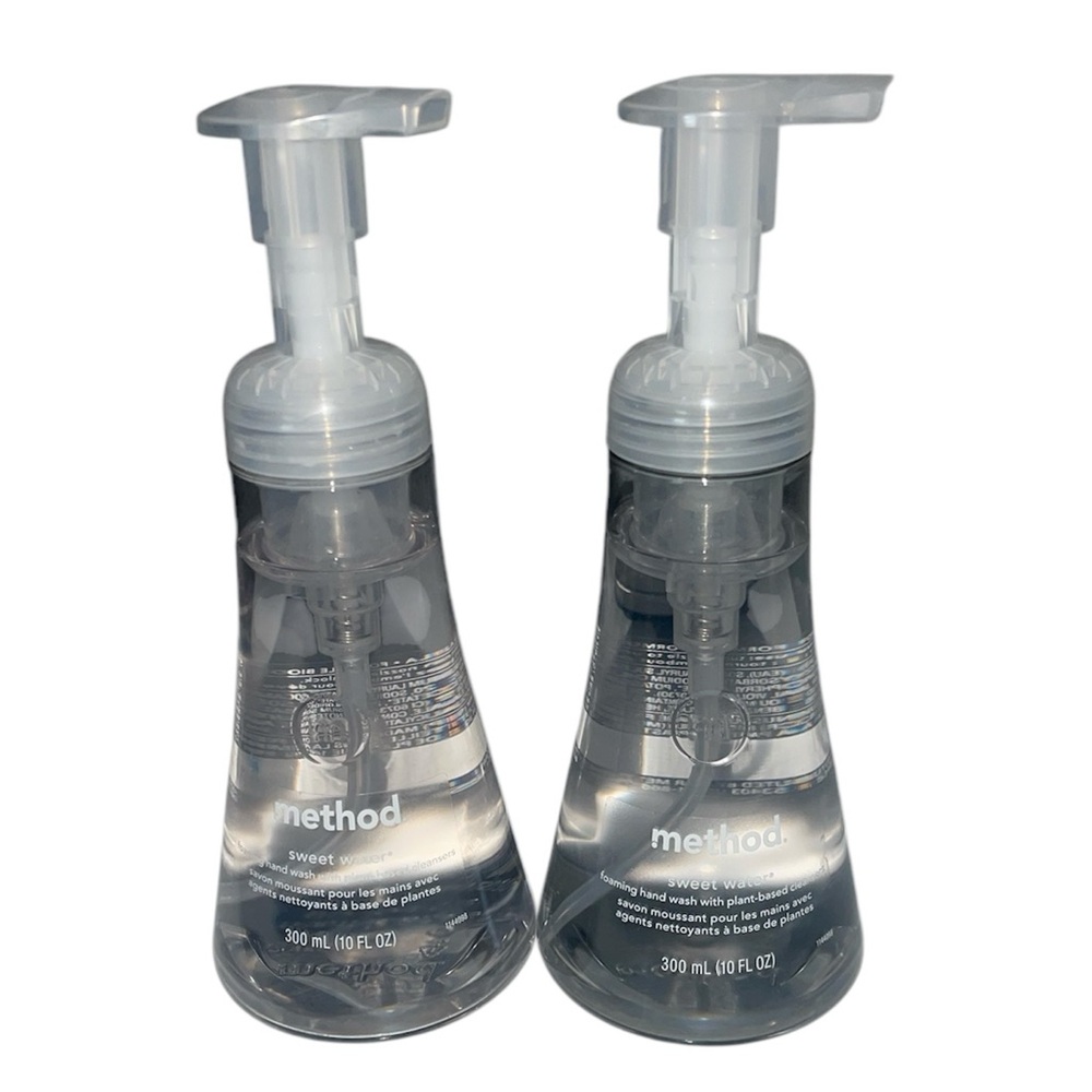 2 Pack Method Plant Based Foaming Hand Wash Sweet Water Scent 10 Oz Pump Bottle